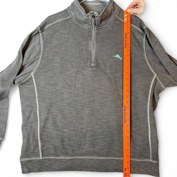 Tommy Bahama Men’s Quarter Zip Long Sleeve Gray XXL - Picture 3 of 5